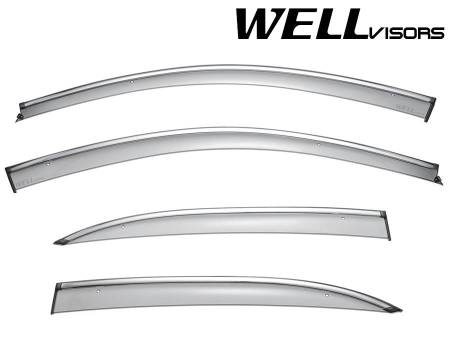 WellVisors - WellVisors Side Window Deflectors Chevrolet Malibu 13-15 With Chrome Trim