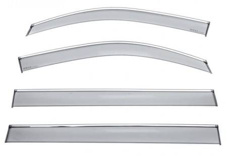 WellVisors - WellVisors Side Window Deflectors Chevrolet Suburban/GMC Yukon XL/Cadillac Escalade ESV 15-20 with Chrome trim