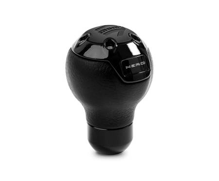 Momo - Momo Nero Shift Knob - Tall Black Leather, Black Chrome Insert