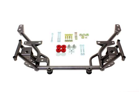 BMR Suspension - BMR 05-14 S197 Mustang K-Member w/ 1/2in Lowered Motor Mount and STD. Rack Mounts - Black Hammertone