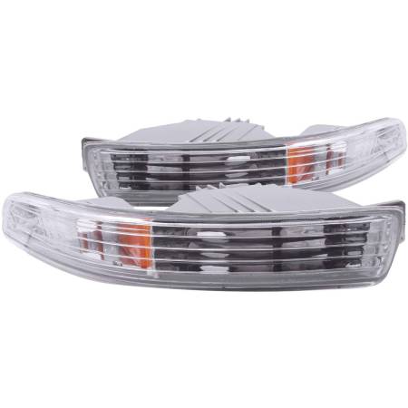 ANZO Headlights, Tail Lights and More  - ANZO 1994-1997 Acura Integra Euro Parking Lights Chrome w/ Amber Reflector