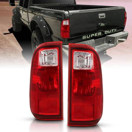 ANZO Headlights, Tail Lights and More  - ANZO 2008-2016 Ford F-250 Taillight Red/Clear Lens (OE Replacement)