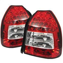 Spyder Auto - Spyder Honda Civic 96-00 3DR LED Tail Lights Red Clear ALT-YD-HC96-3D-LED-RC