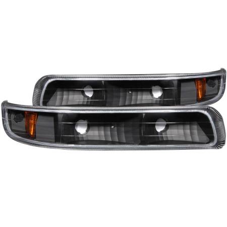 ANZO Headlights, Tail Lights and More  - ANZO 1999-2002 Chevrolet Silverado 1500 Euro Parking Lights Black w/ Amber Reflector