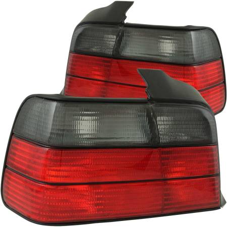 ANZO Headlights, Tail Lights and More  - ANZO 1992-1998 BMW 3 Series E36 Sedan Taillights Red/Smoke