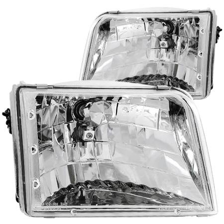 ANZO Headlights, Tail Lights and More  - ANZO 1993-1997 Ford Ranger Crystal Headlights Chrome