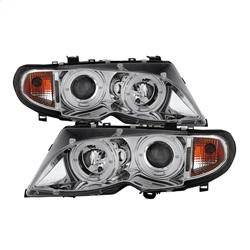 Spyder Auto - Spyder BMW E46 3-Series 02-05 4DR Projector Headlights 1PC LED Halo Chrm PRO-YD-BMWE4602-4D-AM-C