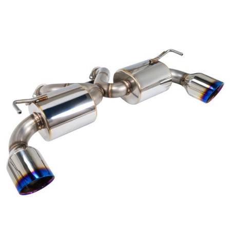 Remark By GReddy - Remark Nissan 370Z V2 Y-Back Axle Back Exhaust w/Burnt Stainless Steel Double Wall Tip + Center Pipe