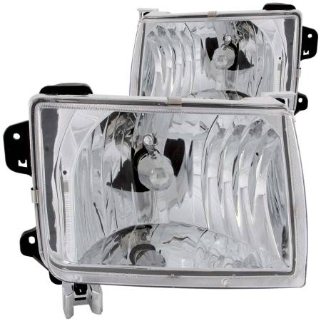 ANZO Headlights, Tail Lights and More  - ANZO 1998-2000 Nissan Frontier Crystal Headlights Chrome