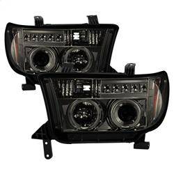 Spyder Auto - Spyder Toyota Tundra 07-13 Projector Headlights LED Halo LED Smke PRO-YD-TTU07-HL-SM