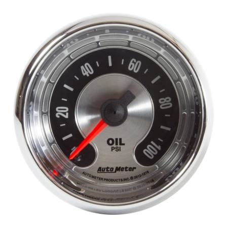 AutoMeter - AutoMeter American Muscle 2 1/16in 100PSI Mechanical Oil Pressure Gauge