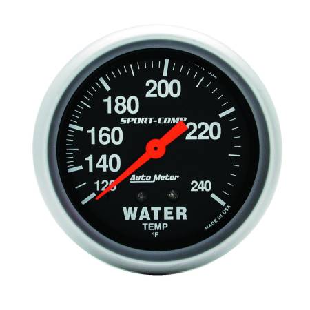 AutoMeter - AutoMeter Sport-Comp 2 5/8in 120-240 F Mechanical Water Temp Gauge