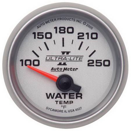 AutoMeter - AutoMeter Ultra-Lite II 52mm 100-250 Deg F Short Sweep Electronic Water Temp Gauge