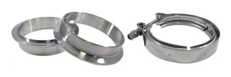 Torque Solution - Torque Solution Stainless Steel V-Band Clamp & Flange Kit - 4in (101mm)