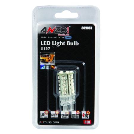 ANZO Headlights, Tail Lights and More  - ANZO LED Bulbs Universal 3157 Red - 30 LEDs 2in Tall