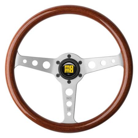 Momo - Momo Indy Steering Wheel 350 mm - Magoany Wood/Brshd Spokes