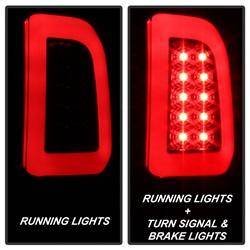 Spyder Auto - Spyder 97-03 Ford F150 Stylsd. F250 V3 Lght Bar LED Tail Lights - Blk Smk ALT-YD-FF15097V3-LBLED-BSM