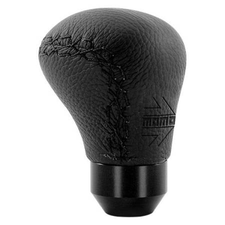 Momo - Momo Anatomico Shift Knob - Black Leather, Black Stitching