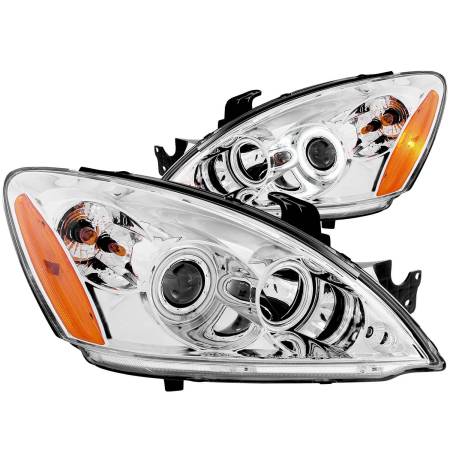 ANZO Headlights, Tail Lights and More  - ANZO 2004-2007 Mitsubishi Lancer Projector Headlights w/ Halo Chrome (CCFL)