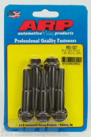 ARP - ARP M10 x 1.25 x 50 hex black oxide bolts 663-1007