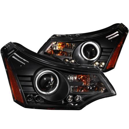 ANZO Headlights, Tail Lights and More  - ANZO 2008-2011 Ford Focus Projector Headlights Black