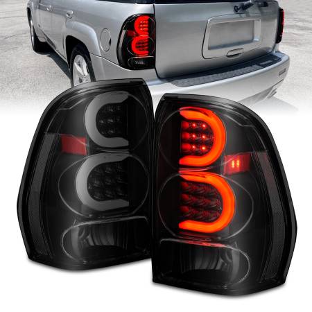 ANZO Headlights, Tail Lights and More  - ANZO 2002-2009 Chevrolet Trailblazer LED Tail Lights w/ Light Bar Black Housing Smoke Lens