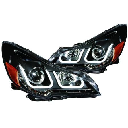 ANZO Headlights, Tail Lights and More  - ANZO 2010-2014 Subaru Outback Projector Headlights w/ U-Bar Black