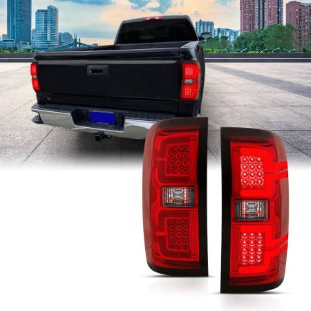 ANZO Headlights, Tail Lights and More  - ANZO 2014-2018 Chevy Silverado 1500 LED Taillights Red/Clear