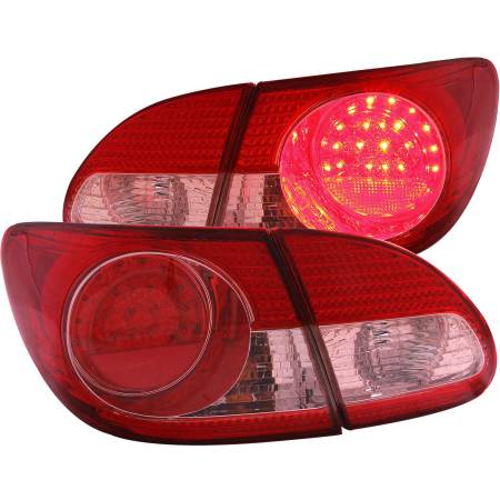 ANZO Headlights, Tail Lights and More  - ANZO 2003-2008 Toyota Corolla LED Taillights Red Clear 4pc