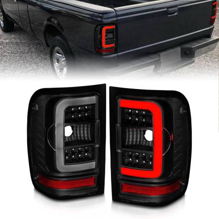 ANZO Headlights, Tail Lights and More  - ANZO 01-11 Ford Ranger LED Taillights - Black Housing w/ Smoke Lens & Light Bar