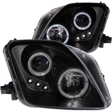 ANZO Headlights, Tail Lights and More  - ANZO 1997-2001 Honda Prelude Projector Headlights w/ Halo Black w/ LED