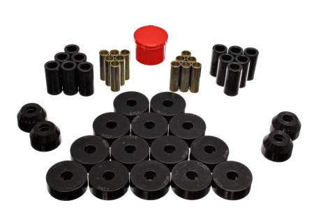 Energy Suspension - Energy Suspension 55-75 Jeep CJ5/CJ6 Black Hyper-Flex Master Bushing Set