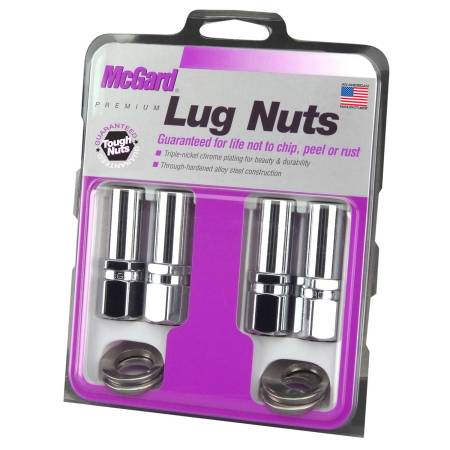 McGard - McGard Hex Lug Nut (Drag Racing X-Long Shank) 1/2-20 / 13/16 Hex / 2.475in. Length (4-Pack) - Chrome