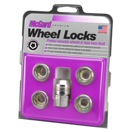 McGard - McGard Wheel Lock Nut Set - 5pk. (Under Hub Cap / Cone Seat) M14X.5 / 22mm Hex / .893in. L. - Silver