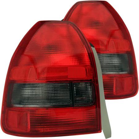 ANZO Headlights, Tail Lights and More  - ANZO 1996-2000 Honda Civic Taillights Red/Smoke