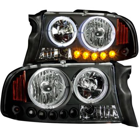 ANZO Headlights, Tail Lights and More  - ANZO 1997-2004 Dodge Dakota Projector Headlights w/ Halo Black 1 pc