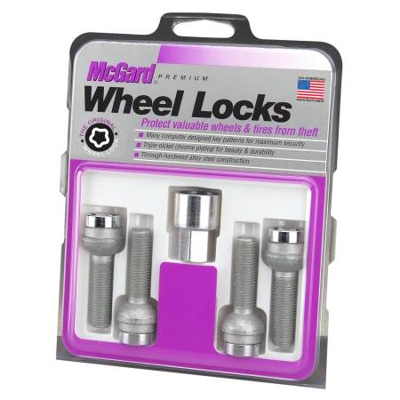 McGard - McGard Wheel Lock Bolt Set - 4pk. (Radius Seat) M12X1.5 / 17mm Hex / 23.3mm Shank Length - Chrome