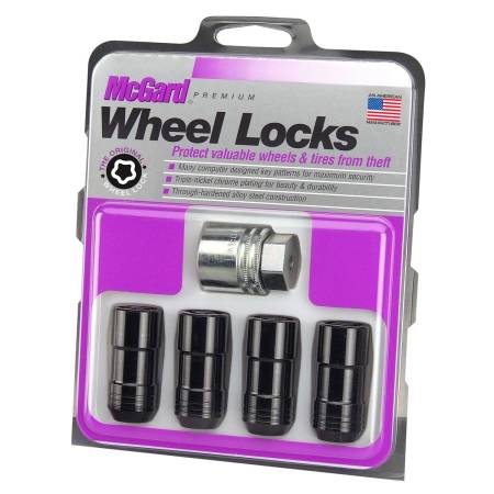 McGard - McGard Wheel Lock Nut Set - 4pk. (Cone Seat) M14X2.0 / 13/16 Hex / 2.25in. Length - Black