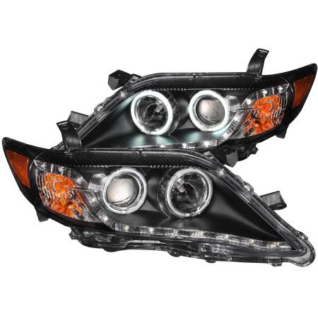 ANZO Headlights, Tail Lights and More  - ANZO 2010-2011 Toyota Camry Projector Headlights w/ Halo Black (CCFL)