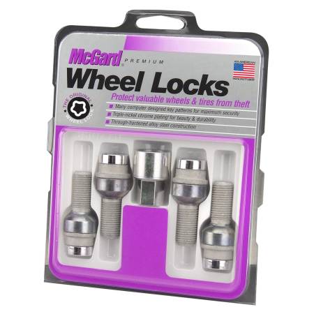 McGard - McGard Wheel Lock Bolt Set - 4pk. (Radius Seat) M14X1.5 / 17mm Hex / 28.2mm Shank Length - Chrome