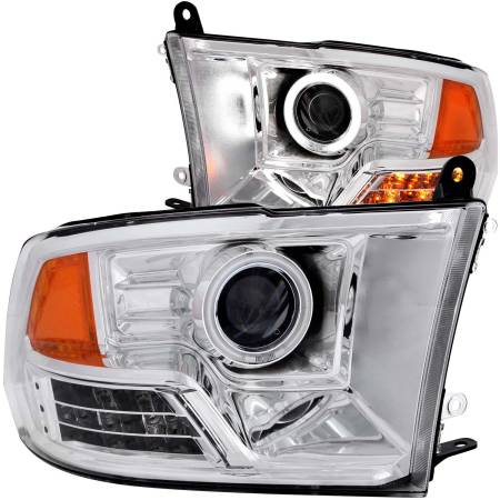 ANZO Headlights, Tail Lights and More  - ANZO 2009-2016 Dodge Ram 1500 Projector Headlights w/ Halo Chrome (CCFL)