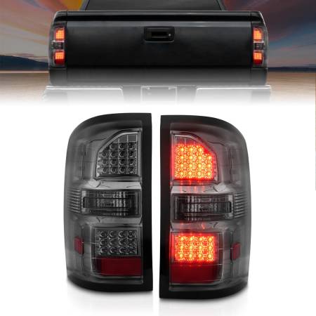 ANZO Headlights, Tail Lights and More  - ANZO 2014-2018 GMC Sierra LED Tail Lights Black Housing Smoke Lens