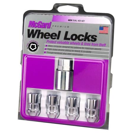 McGard - McGard Wheel Lock Nut Set - 4pk. (Cone Seat) 1/2-20 / 3/4 & 13/16 Dual Hex / 1.46in. Length - Chrome