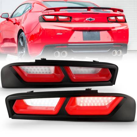 ANZO Headlights, Tail Lights and More  - ANZO 2016-2018 Chevrolet Camaro L.E.D T.L Red/Clear