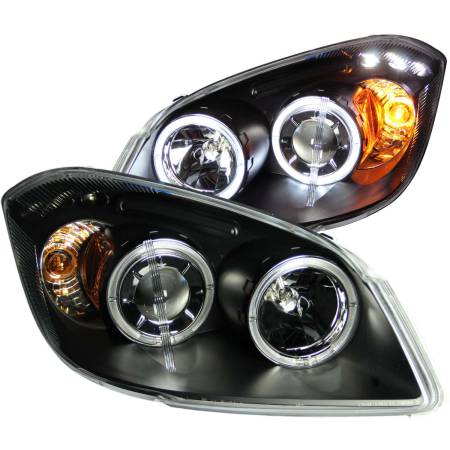 ANZO Headlights, Tail Lights and More  - ANZO 2005-2010 Chevrolet Cobalt Projector Headlights w/ Halo Black w/ LED