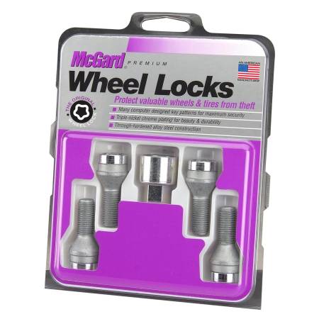 McGard - McGard Wheel Lock Bolt Set - 4pk. (Cone Seat) M12X1.5 / 17mm Hex / 40.5mm Shank Length - Chrome