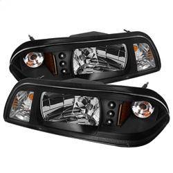 Spyder Auto - Spyder Ford Mustang 87-93 1PC LED (Replaceable LEDs)Crystal Headlights Black HD-YD-FM87-1PC-LED-BK