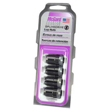 McGard - McGard SplineDrive Lug Nut (Cone Seat) M12X1.25 / 1.24in. Length (4-Pack) - Black (Req. Tool)