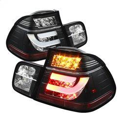 Spyder Auto - Spyder BMW E46 3-Series 99-01 4Dr Light Bar Style LED Tail Lights Black ALT-YD-BE4699-4D-LBLED-BK