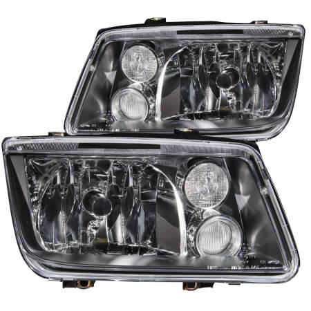 ANZO Headlights, Tail Lights and More  - ANZO 1999-2005 Volkswagen Jetta Crystal Headlights Black w/o Bulbs